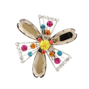 LUX Colorful Wind Wheel Swarovski Rhinestone Brooch