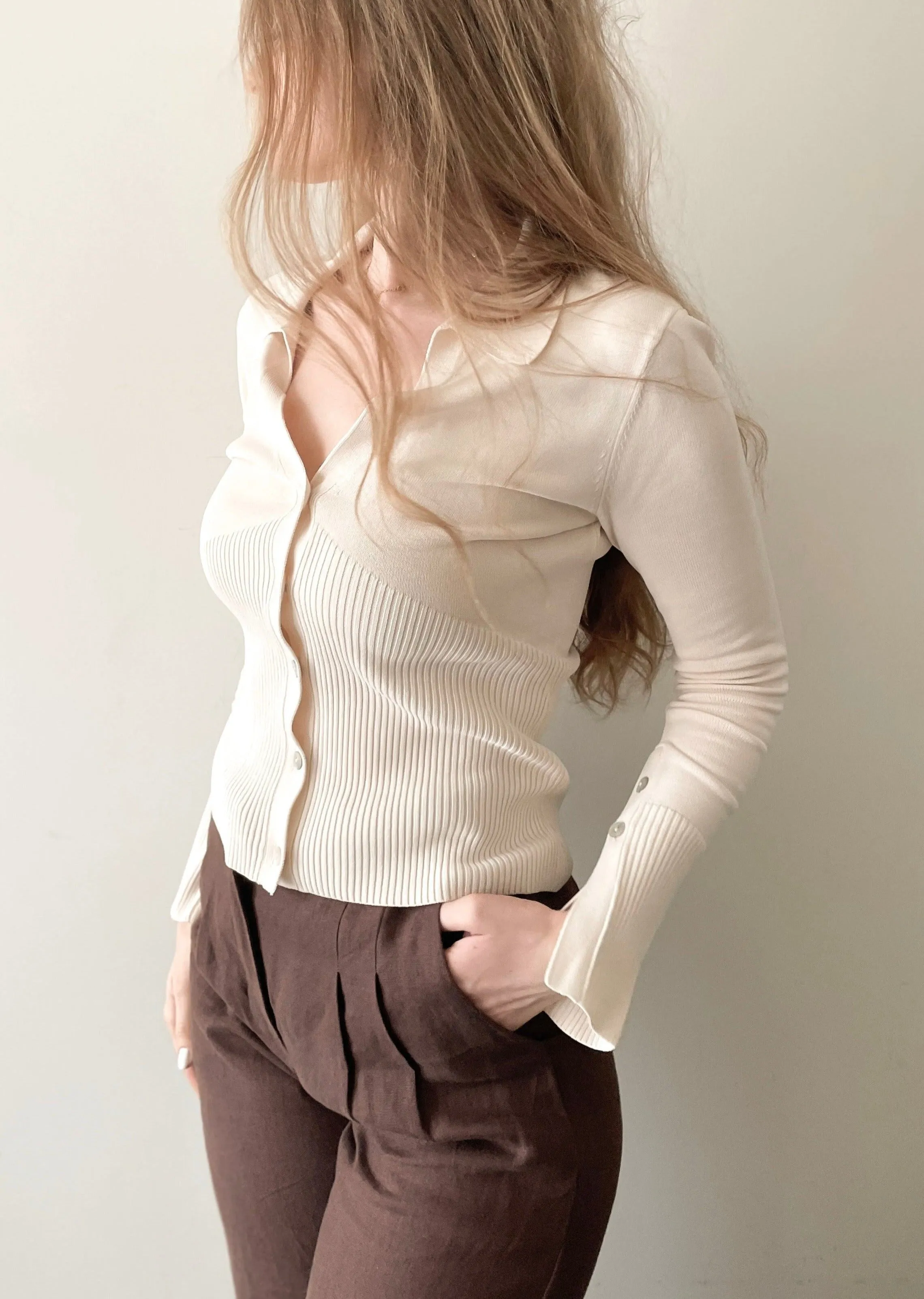 Lydia Knit L/S Top - Ivory