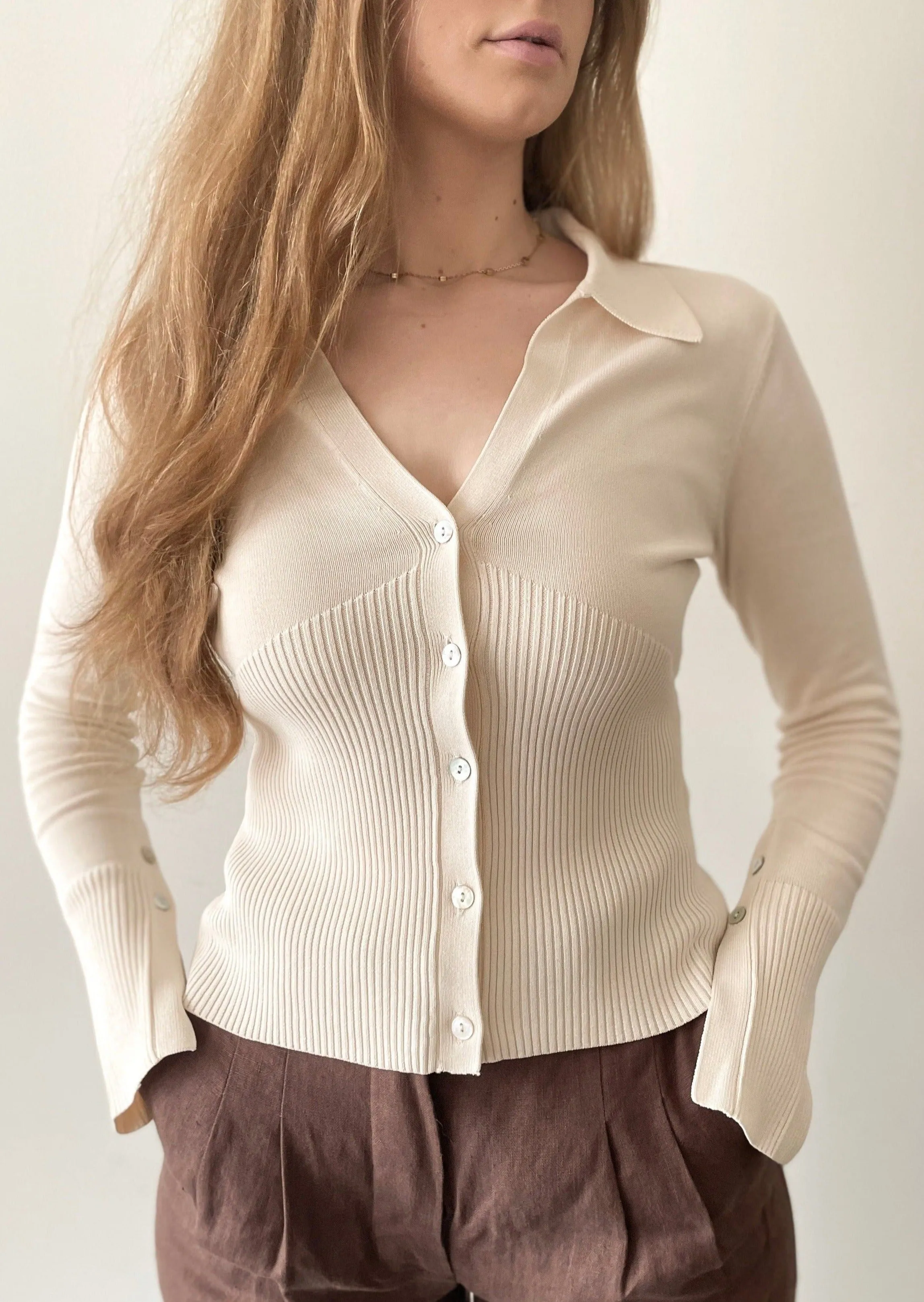 Lydia Knit L/S Top - Ivory