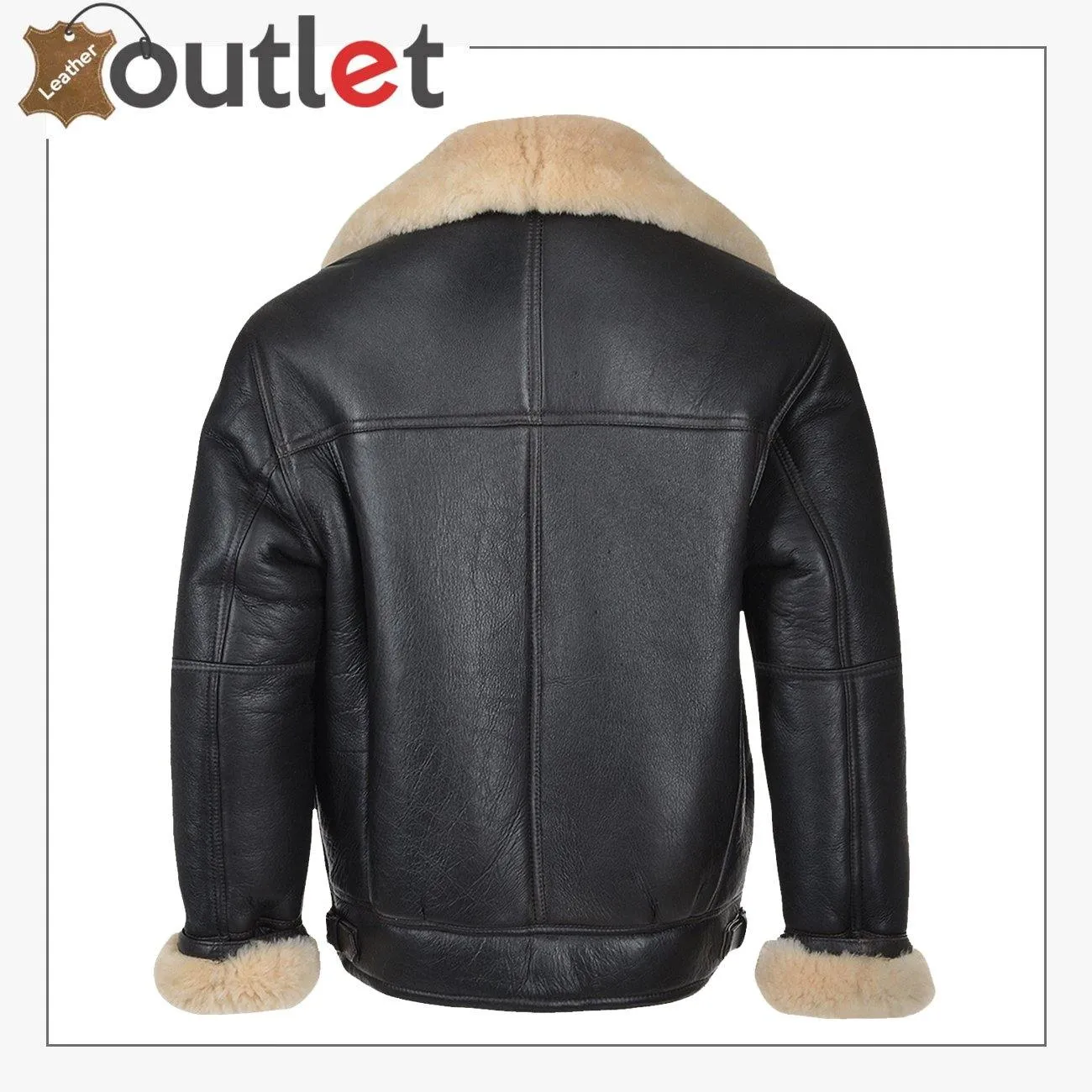 Men Black B3 Shearling Leather Jacket