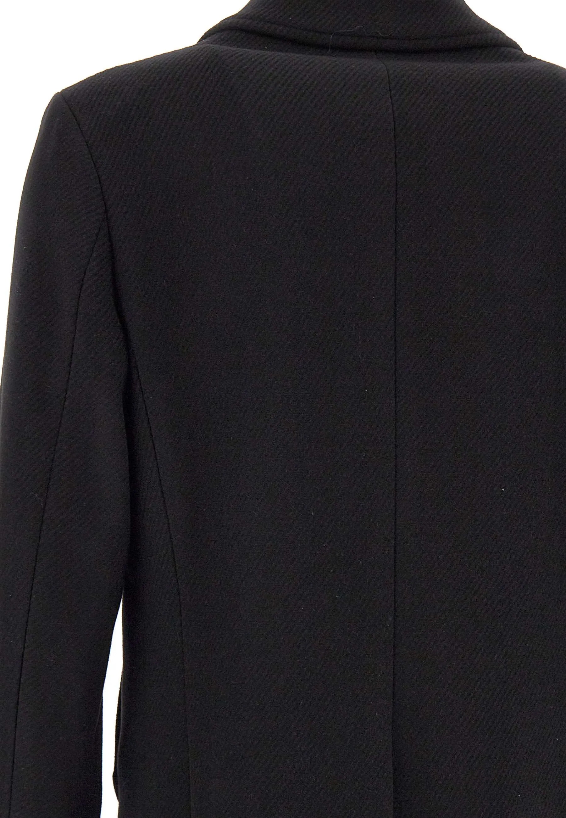 Men's Black Wool Blend Coat