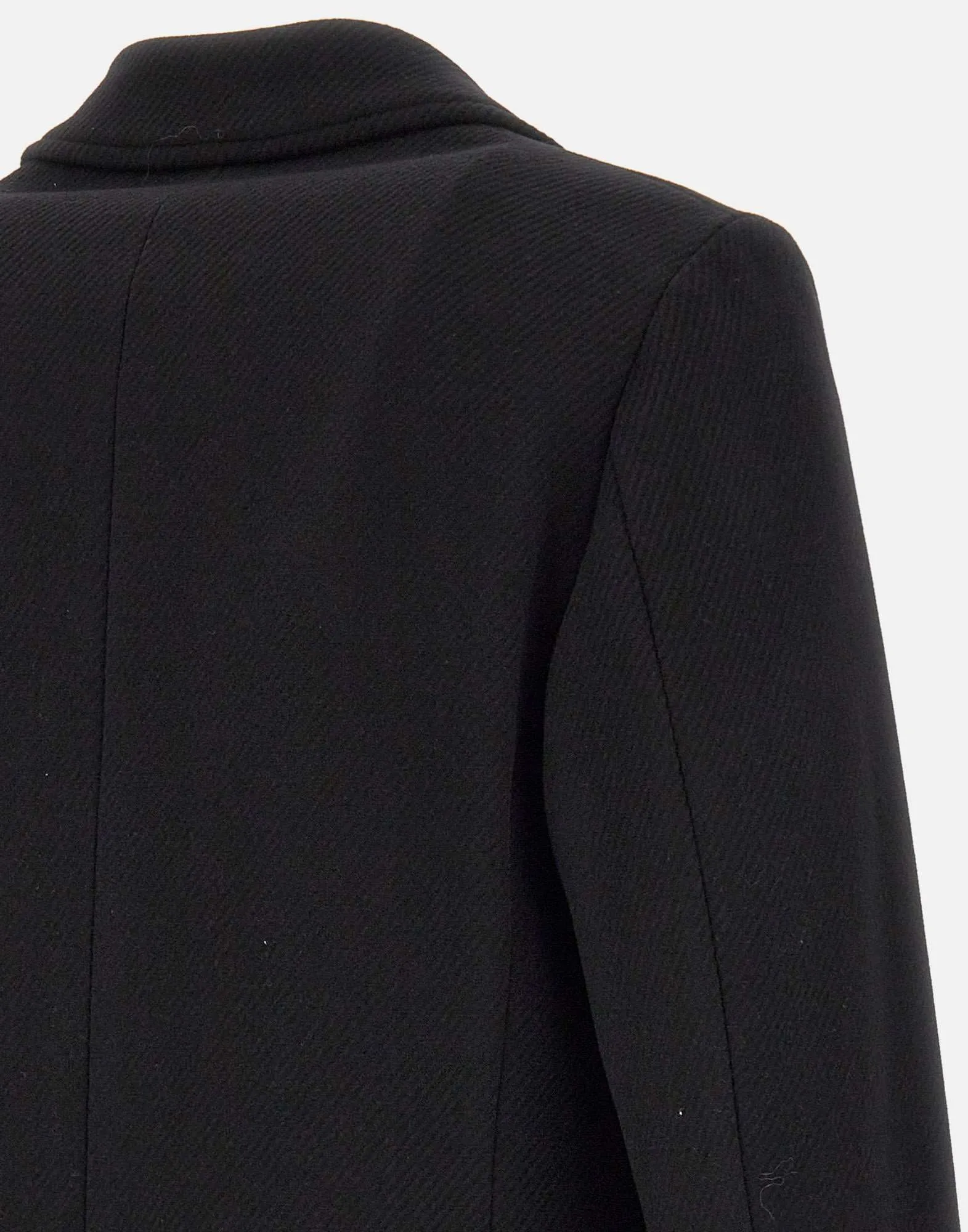 Men's Black Wool Blend Coat