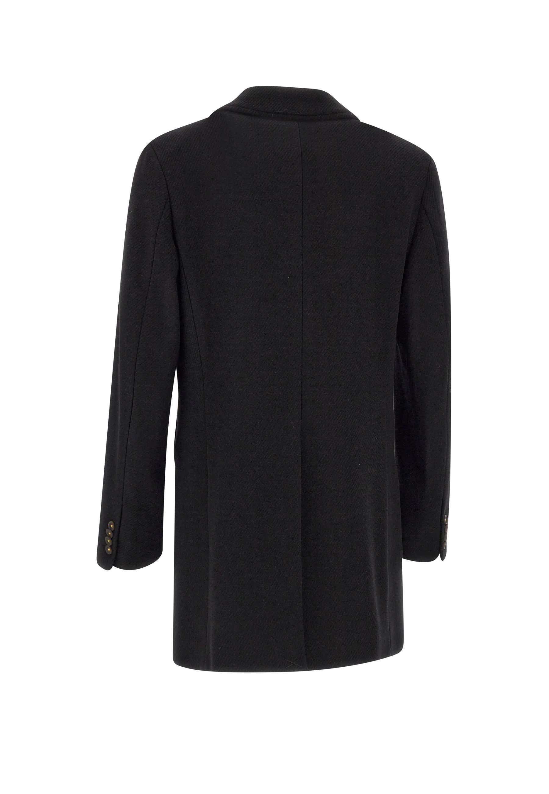 Men's Black Wool Blend Coat