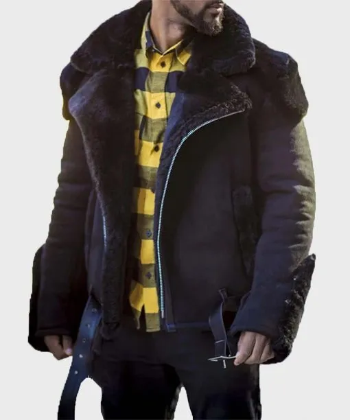 Mens Casual Sheepskin Shearling Jacket