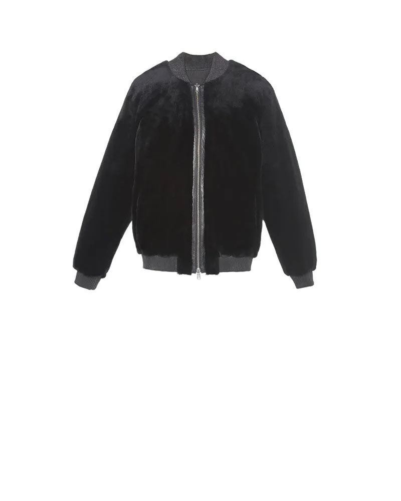 Merino Shearling Reversible Bomber Jacket