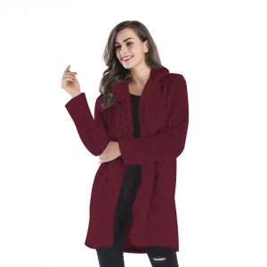 METAVERSMALL winter new lamb wool coat women's New lapel woolen medium and long coat cotton coat