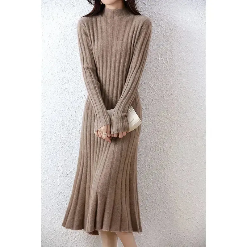 Mid-length Wool Knitted Dress