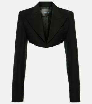 Mugler cropped jacket, black