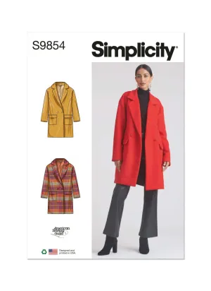 Pattern - Simplicity - S9854 - Misses’ Lined Coat for American Sewing Guild