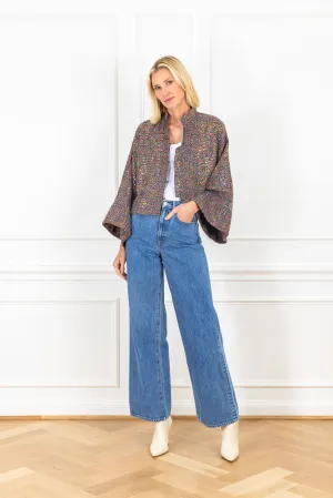 Rainbow Thread Tweed Cropped Jacket