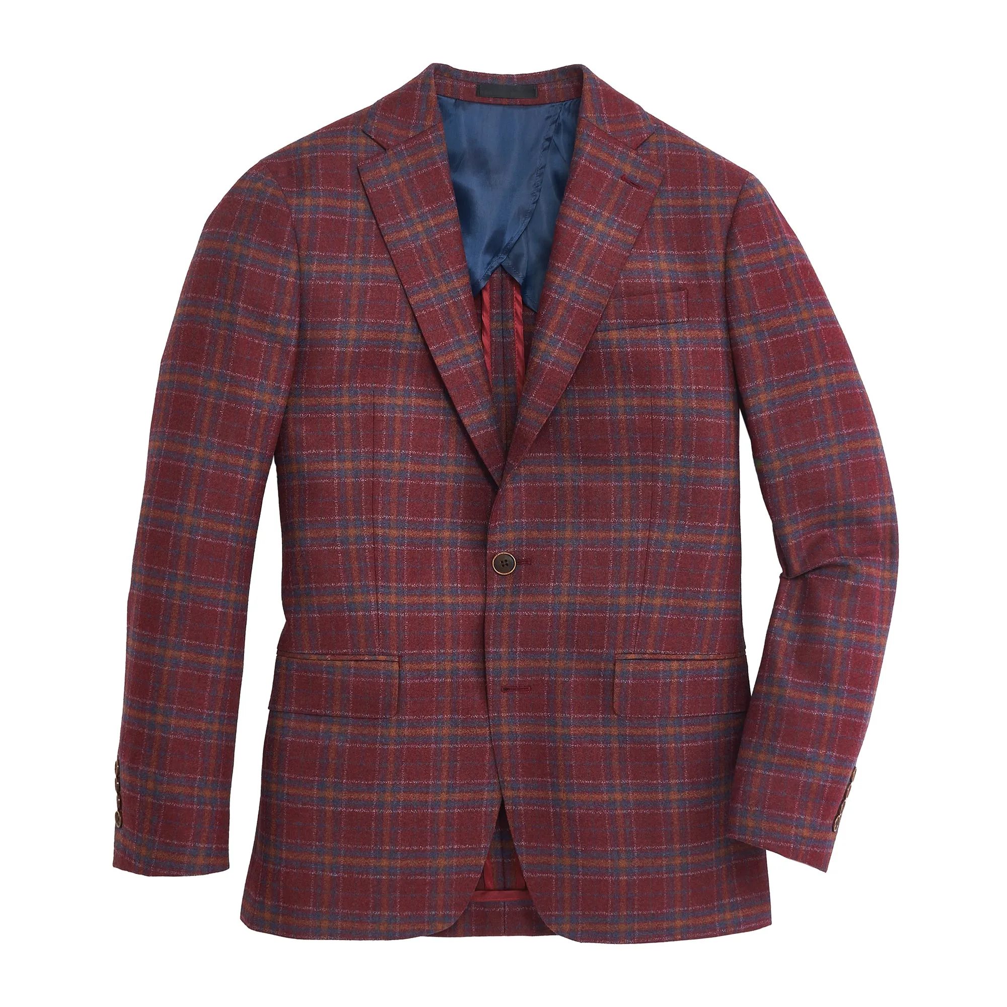 Reda Earth Red Golden Oak Plaid Sport Coat