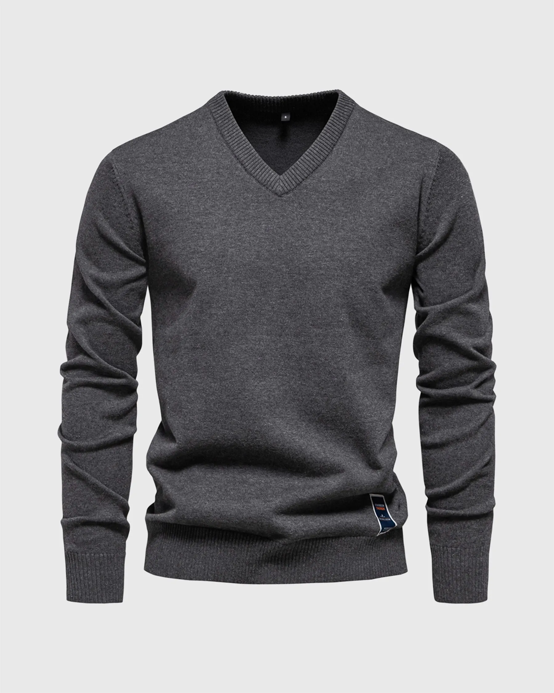 Ribbed V Neck Sweater New