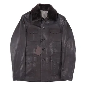 Rifugio Lamb Leather Jacket with Shearling Collar