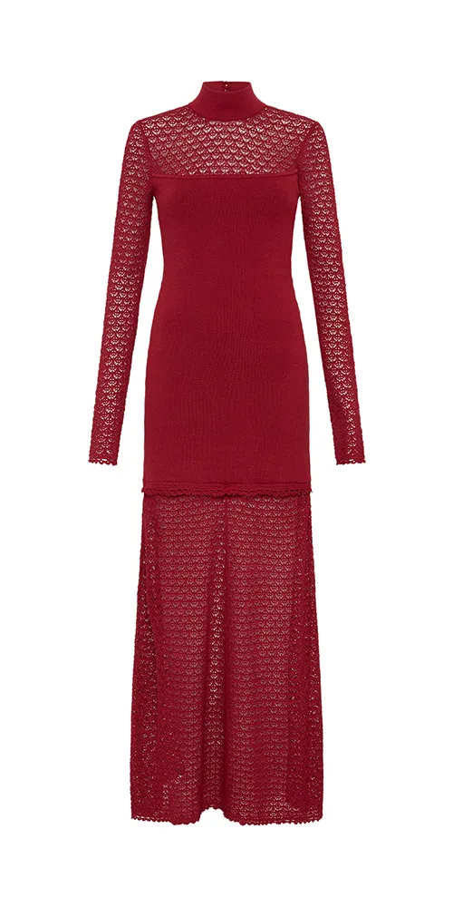 Romy High Neck Dress Chilli