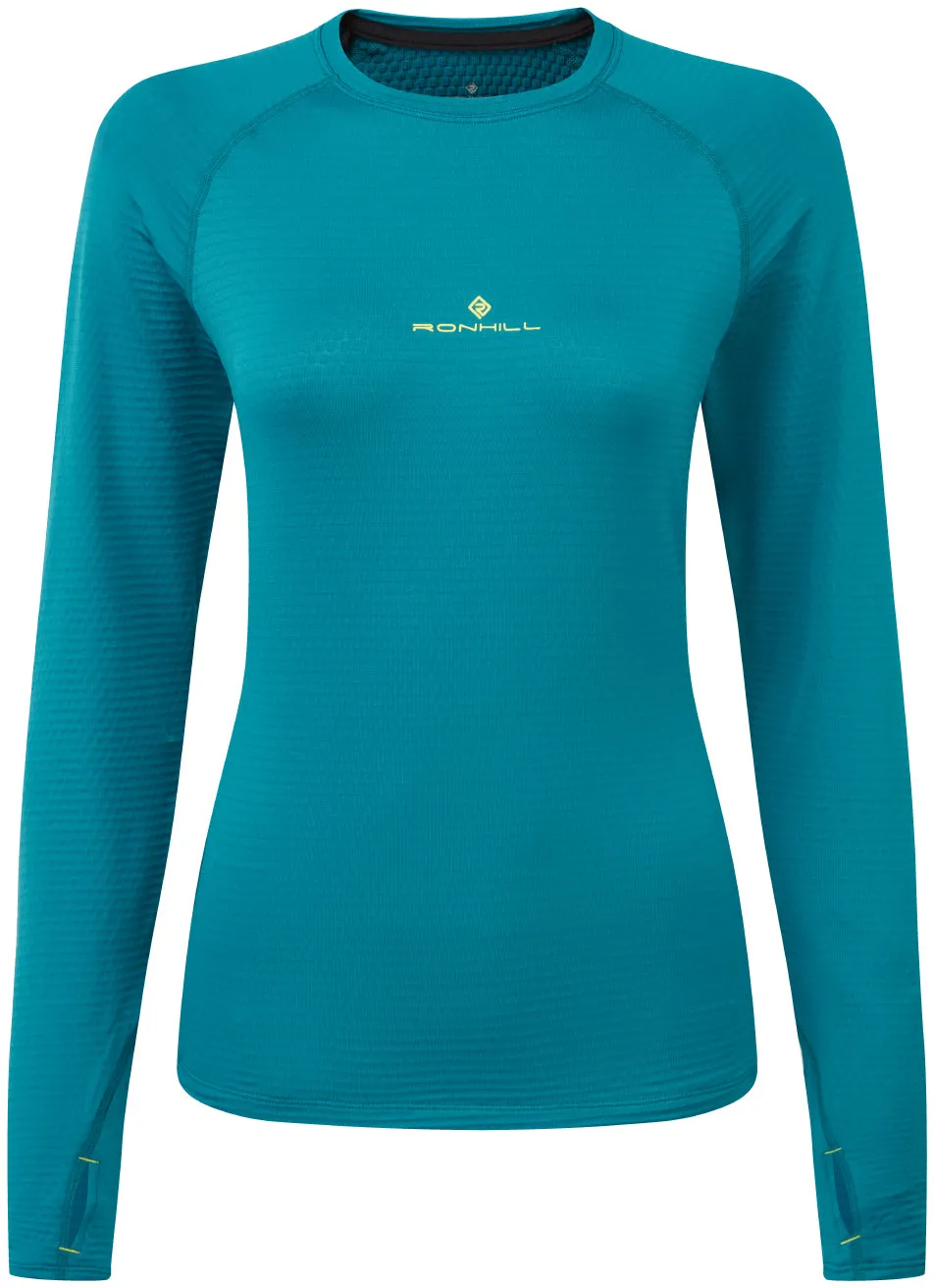 Ronhill Tech Winter Long Sleeve Womens Running Top - Blue