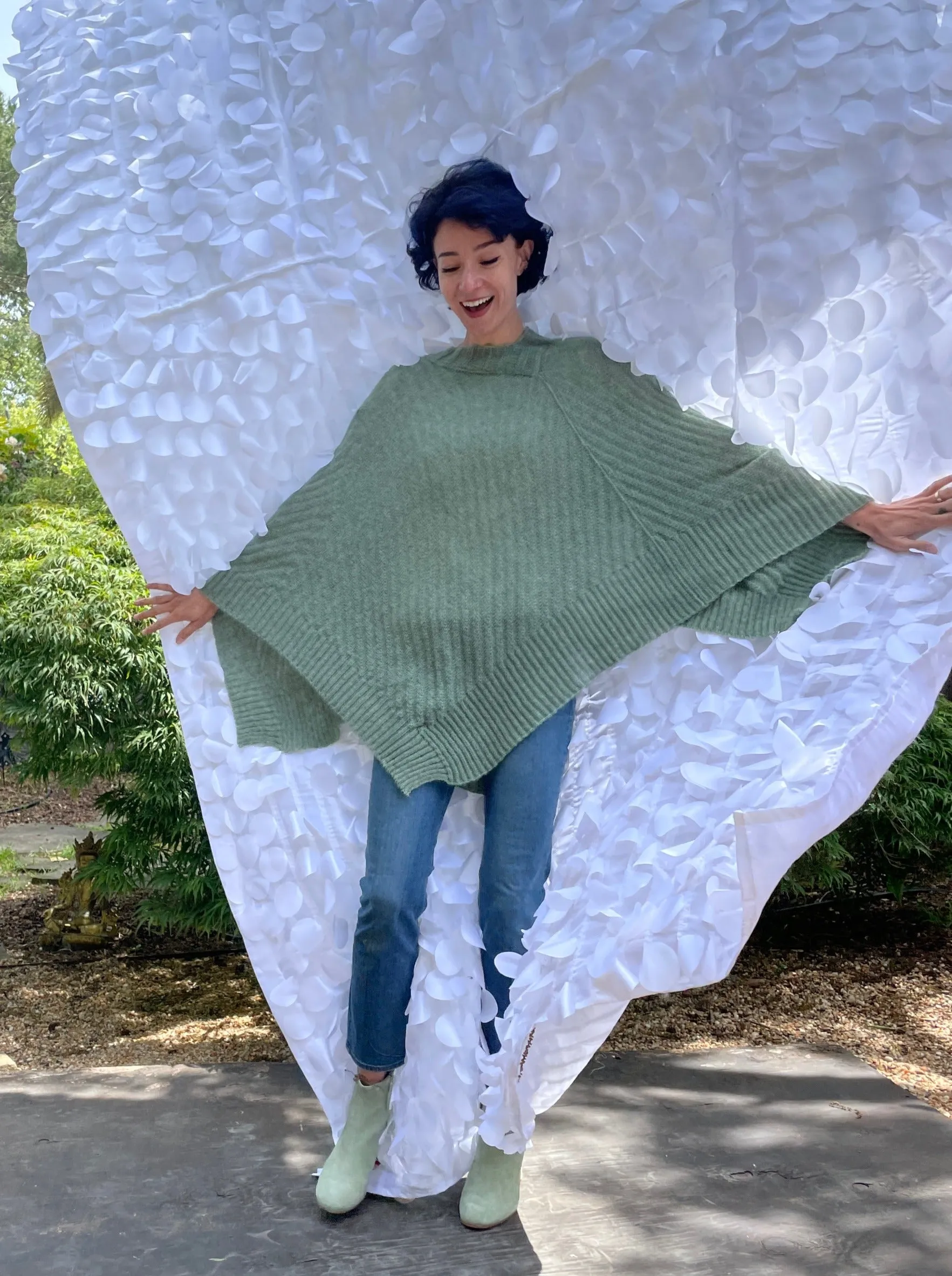 Sage Knit Poncho