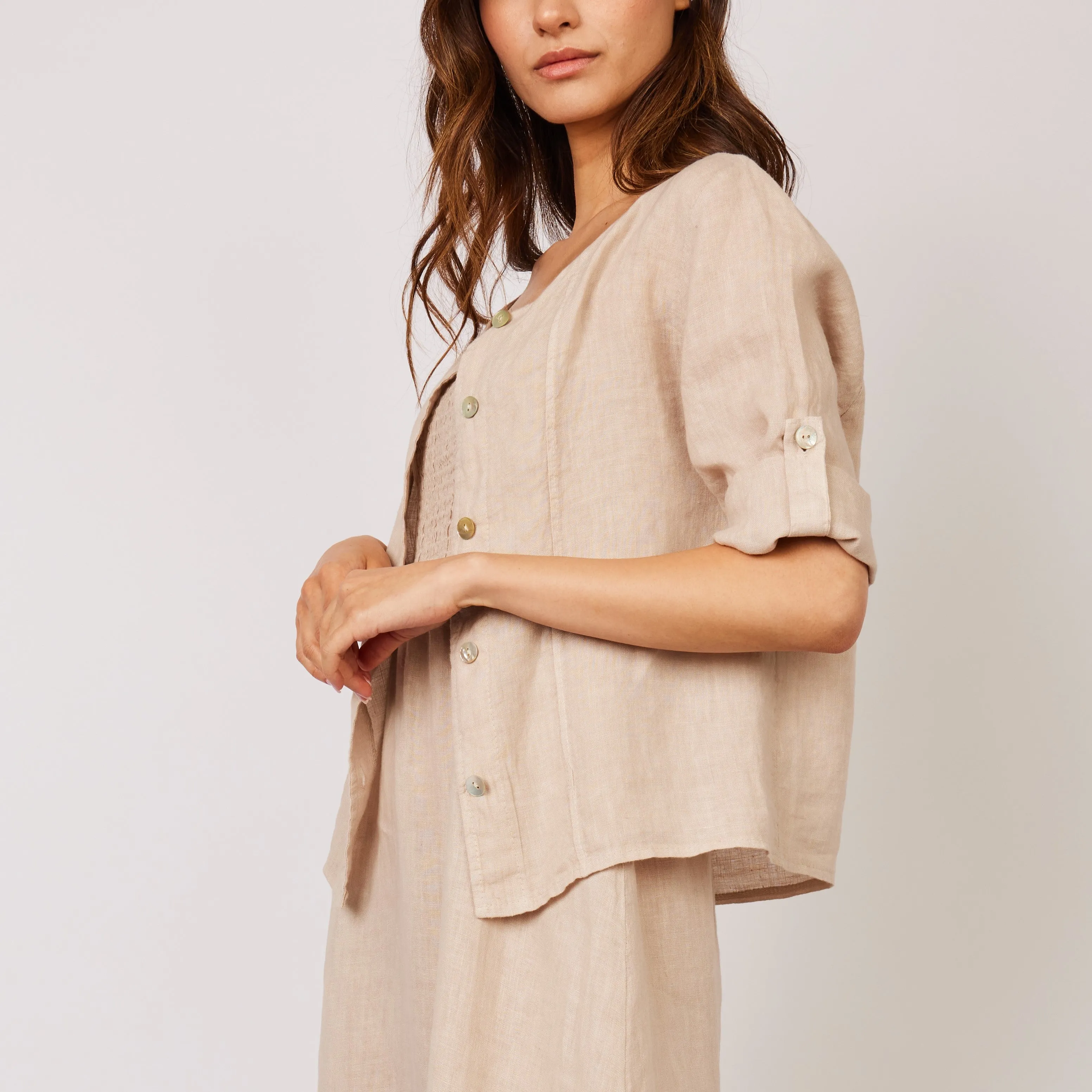 Short Linen Jacket - 2 Colours Available