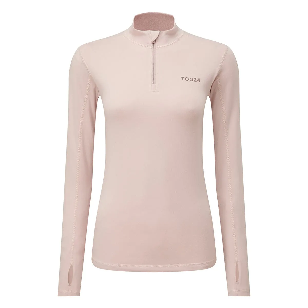 Snowdon Womens Thermal Base Layer Quarter Zip - Rose Pink