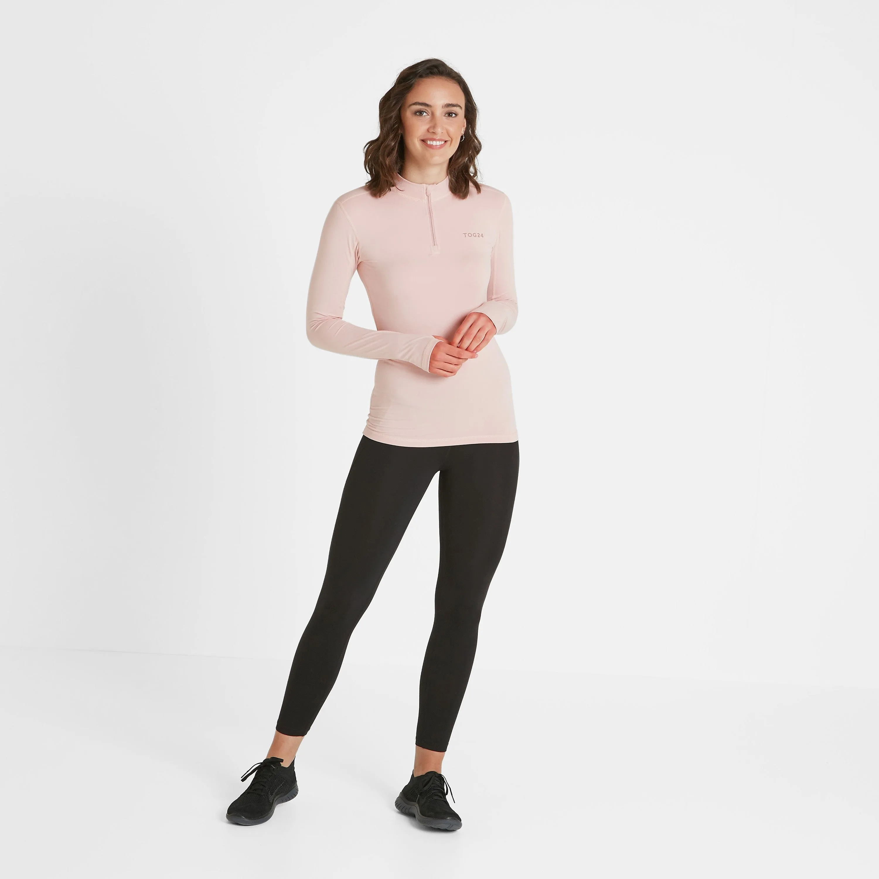 Snowdon Womens Thermal Base Layer Quarter Zip - Rose Pink