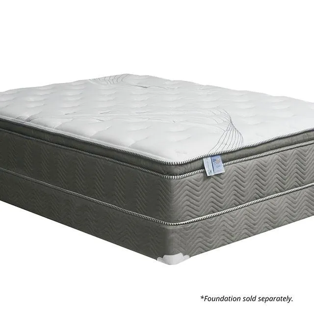 STORMIN White/Gray 13" Euro Pillow Top Mattress, Cal.King