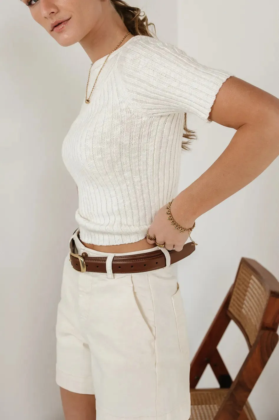 Toni Sweater Top in Cream