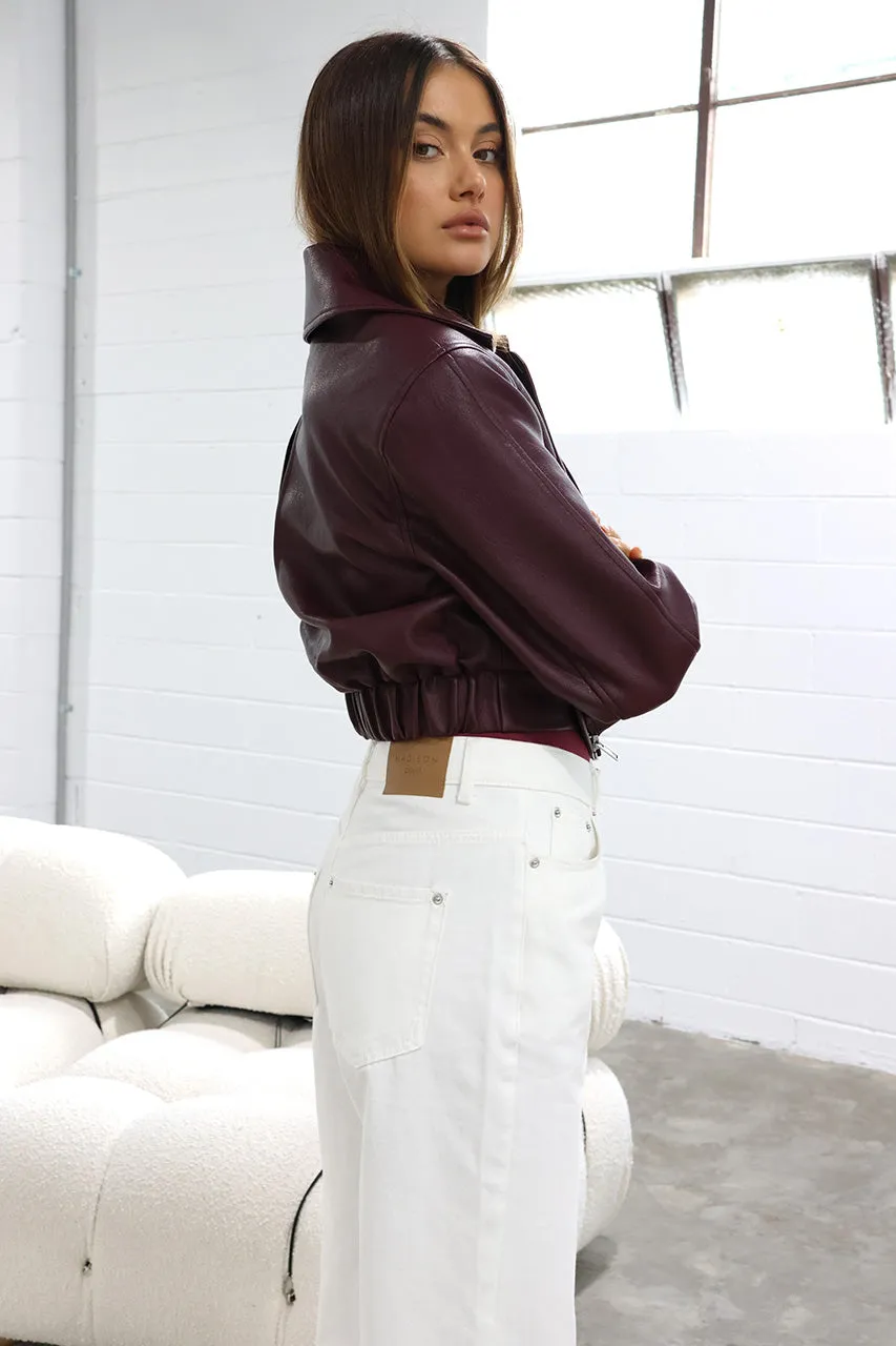 Tony Cropped Jacket | Plum