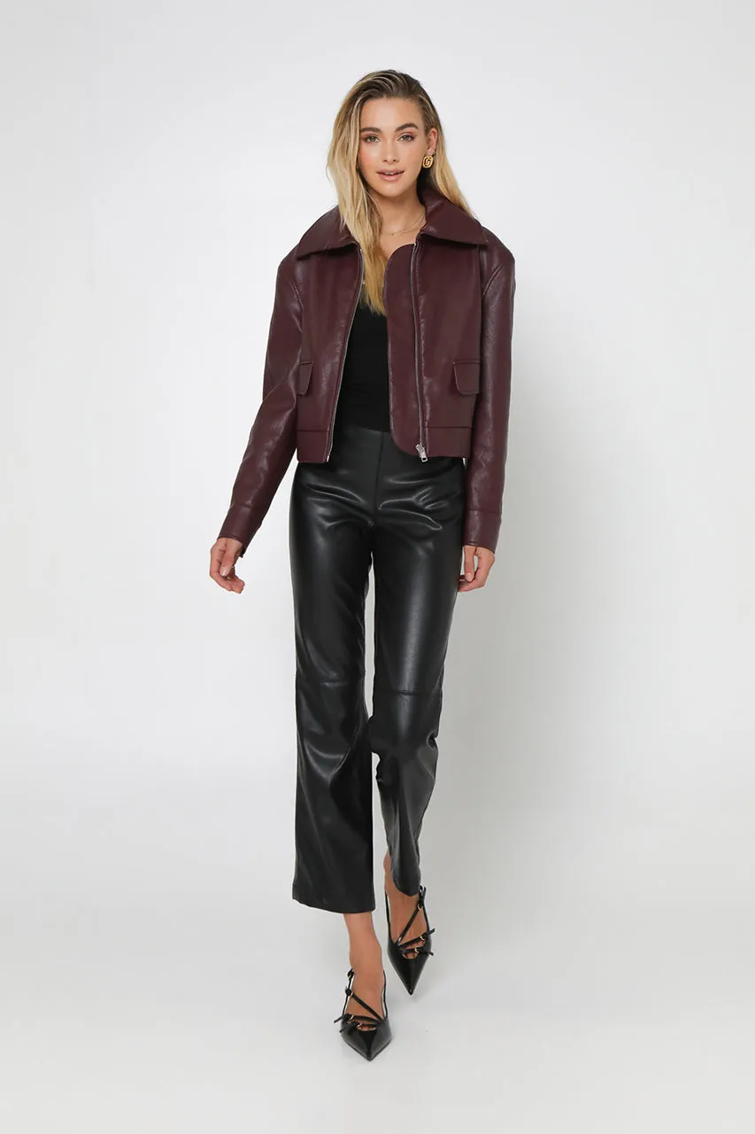 Tony Cropped Jacket | Plum