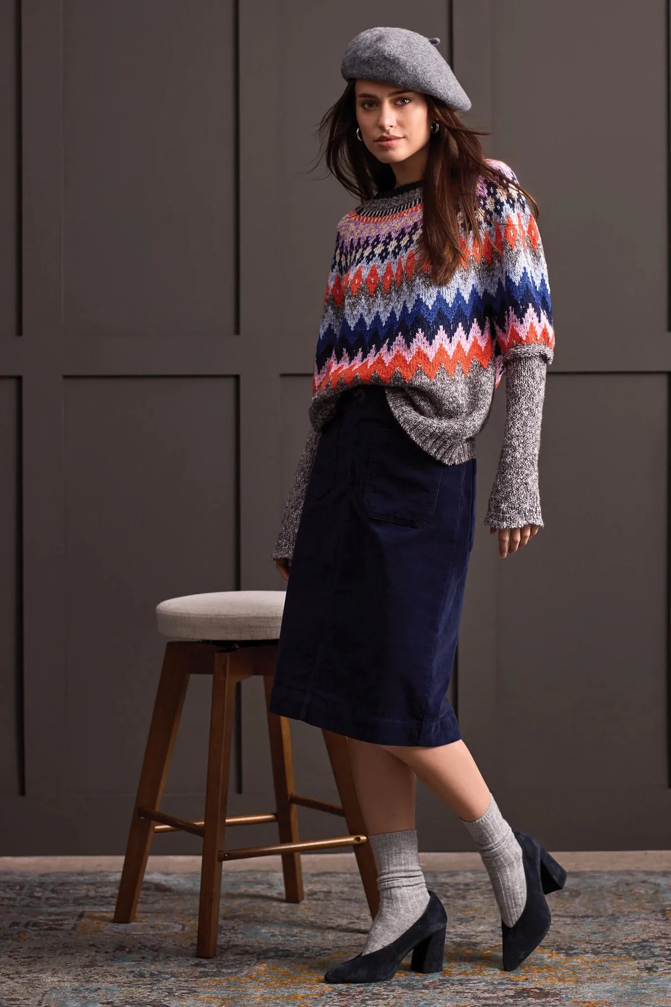 TRIBAL INTARSIA SWEATER