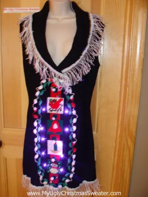 Ugly Christmas Sweater Party Tacky Dress with Lights (d28)