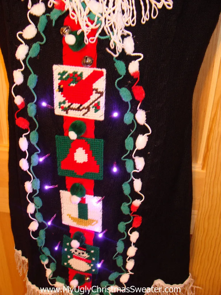 Ugly Christmas Sweater Party Tacky Dress with Lights (d28)