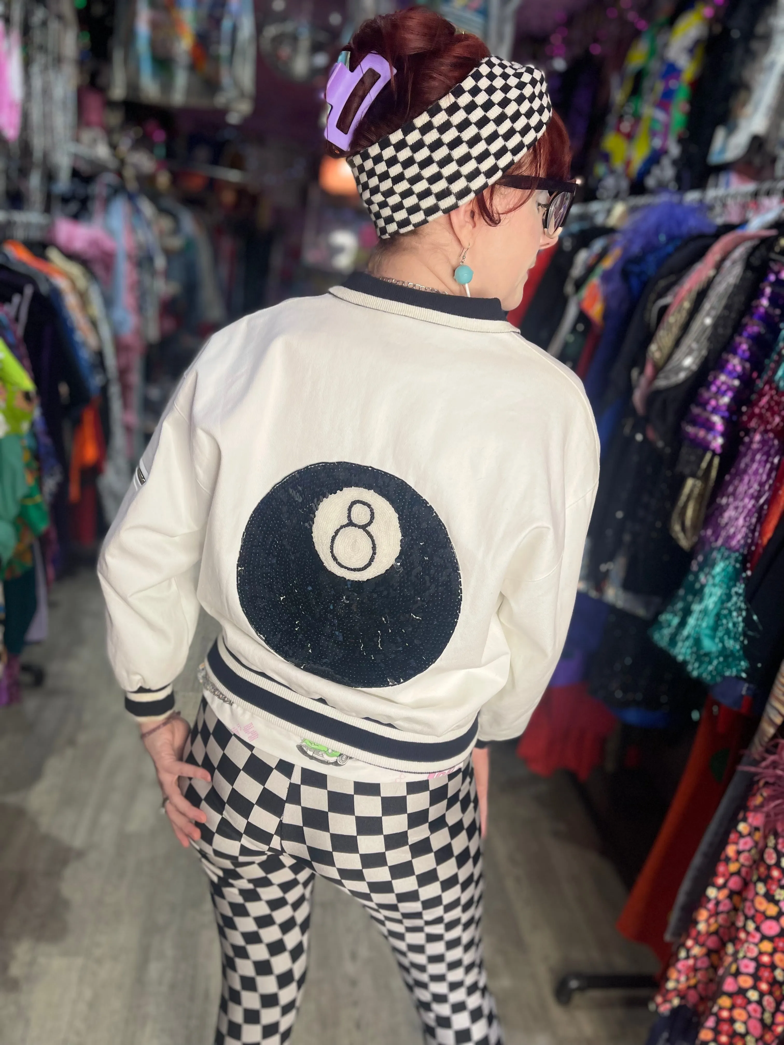 Vintage 90s Sequin 8 Ball Jacket