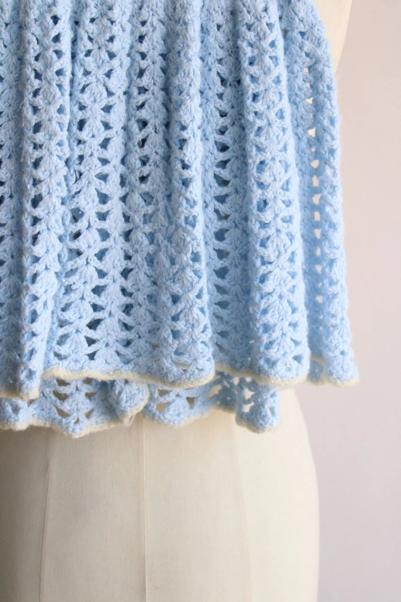 Vintage Blue Knit Baby Frock