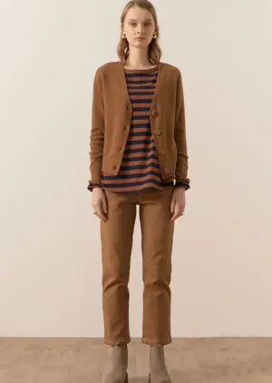 Willow Cashmere V Neck Cardigan Toffee