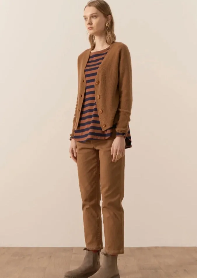 Willow Cashmere V Neck Cardigan Toffee