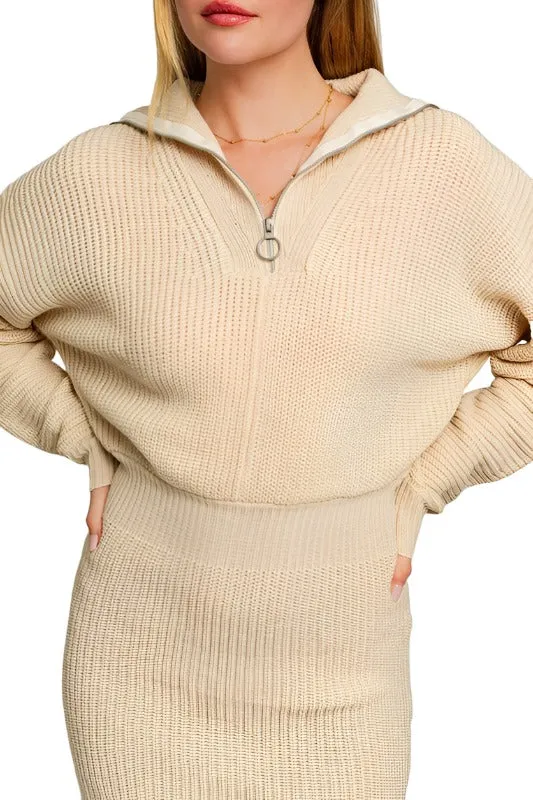 Zipper Sweater Dress