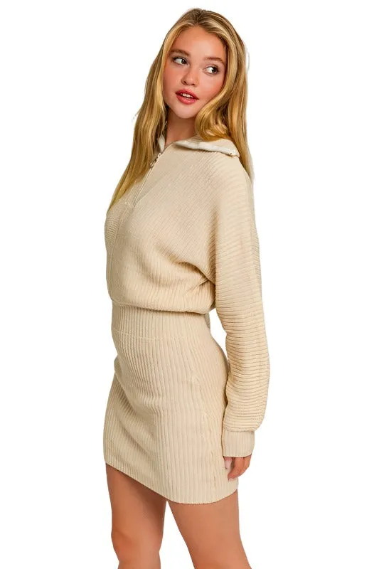 Zipper Sweater Dress