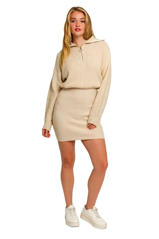 Zipper Sweater Dress